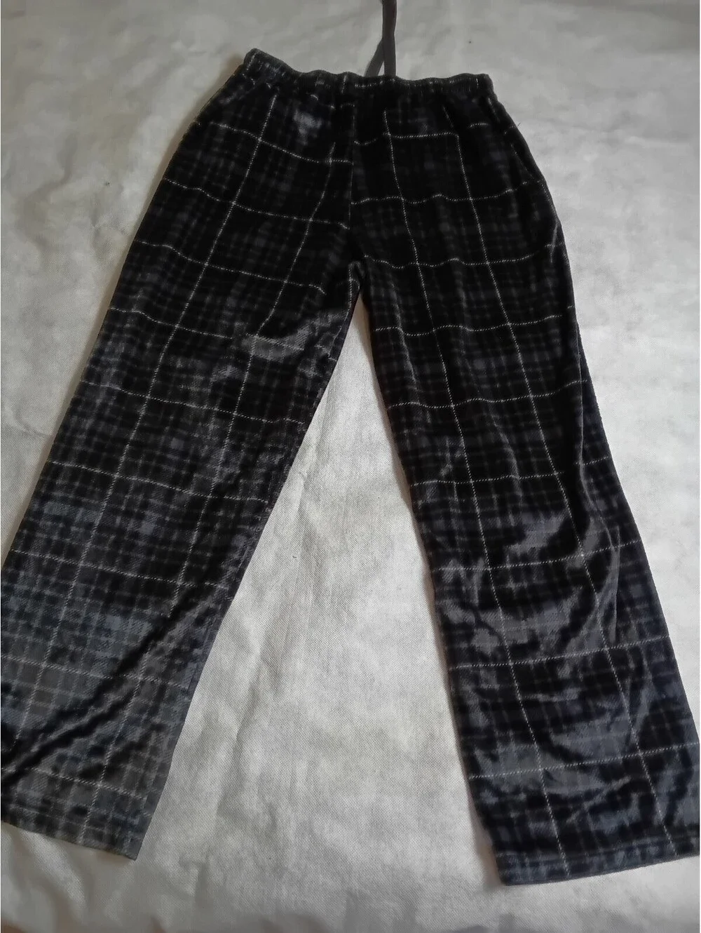 U.S. Polo Assn. Men's Black Plaid Sleepwear Lounge Pants Size L